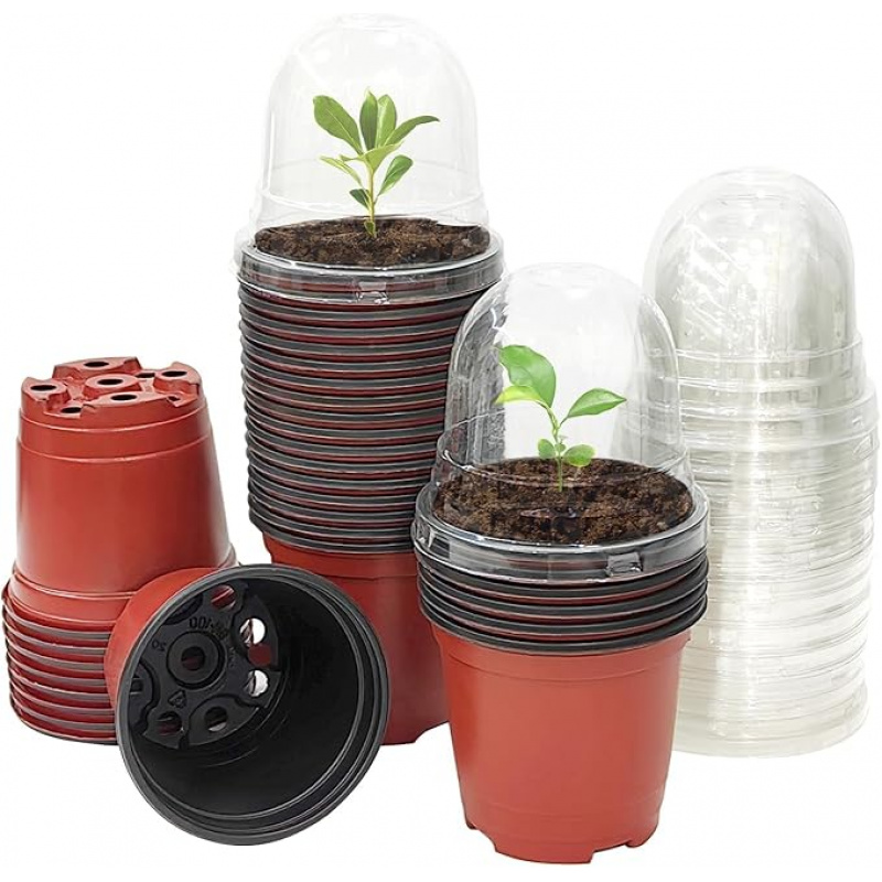 Baby Nursery Plants - 湿度ドーム付き植物保育園ポット ソフトベビーポット、高品質の種子、蓋から始める