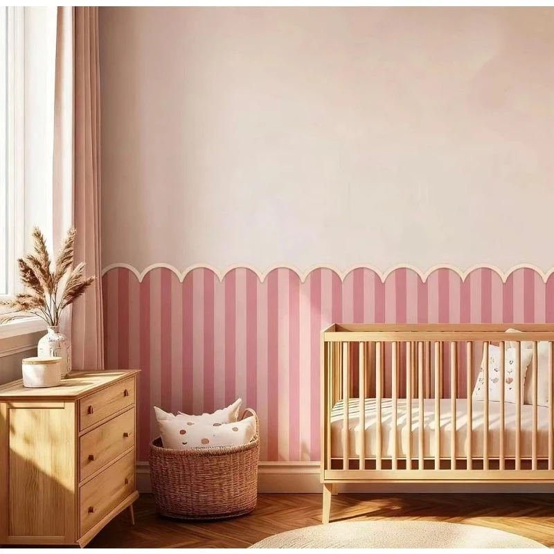 Baby Nursery Stickers - 12/24個入り 未完成の装飾用木製トリム DIYモールディング 子供のプレイルーム用ウォールステッカー 貼って剥がせる DIYベビーナーサリーウォールアート