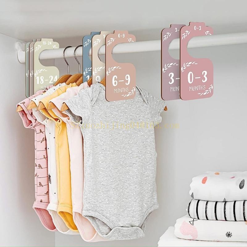 Baby Nursery Closet - 8個セット ベビークローゼット木製仕切り ナーサリーワードローブ仕切り ワードローブパーティション、両面デザイン ベビーワードローブ仕切り