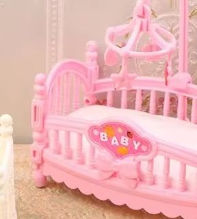 Baby Nursery Set Furniture - 1:12 ドールハウスミニチュアミニベビーベッドゆりかご保育室家具装飾アクセサリーモデル子供のおもちゃギフト