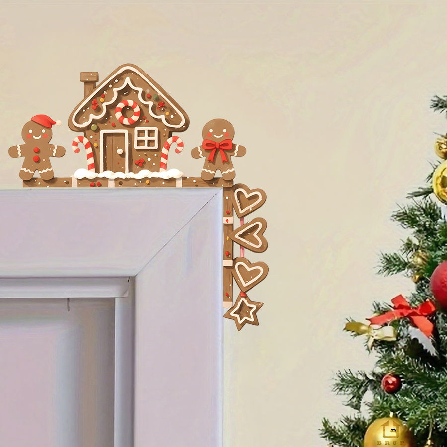 Baby Nursery Stickers - ジンジャーブレッドハウス & 男クリスマスウォールステッカーリムーバブルビニールデカール子供用ベビールーム寝室保育園装飾壁デカール