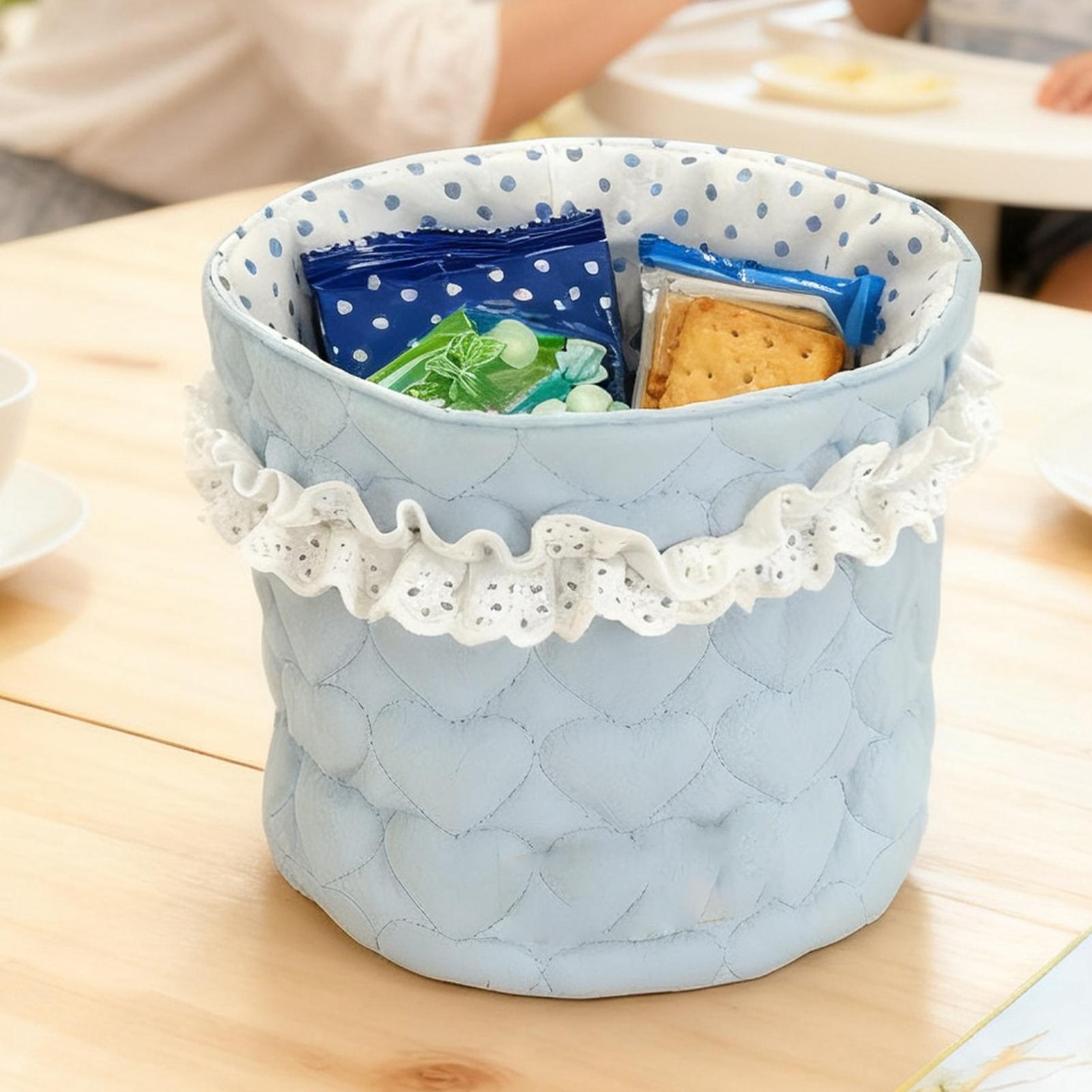 Baby Nursery Closet - 整理整頓用バスケット、美しいレースデザインの収納容器、クローゼット、おもちゃ、バスルーム、ベビー用品、パントリー、子供部屋、保育園用