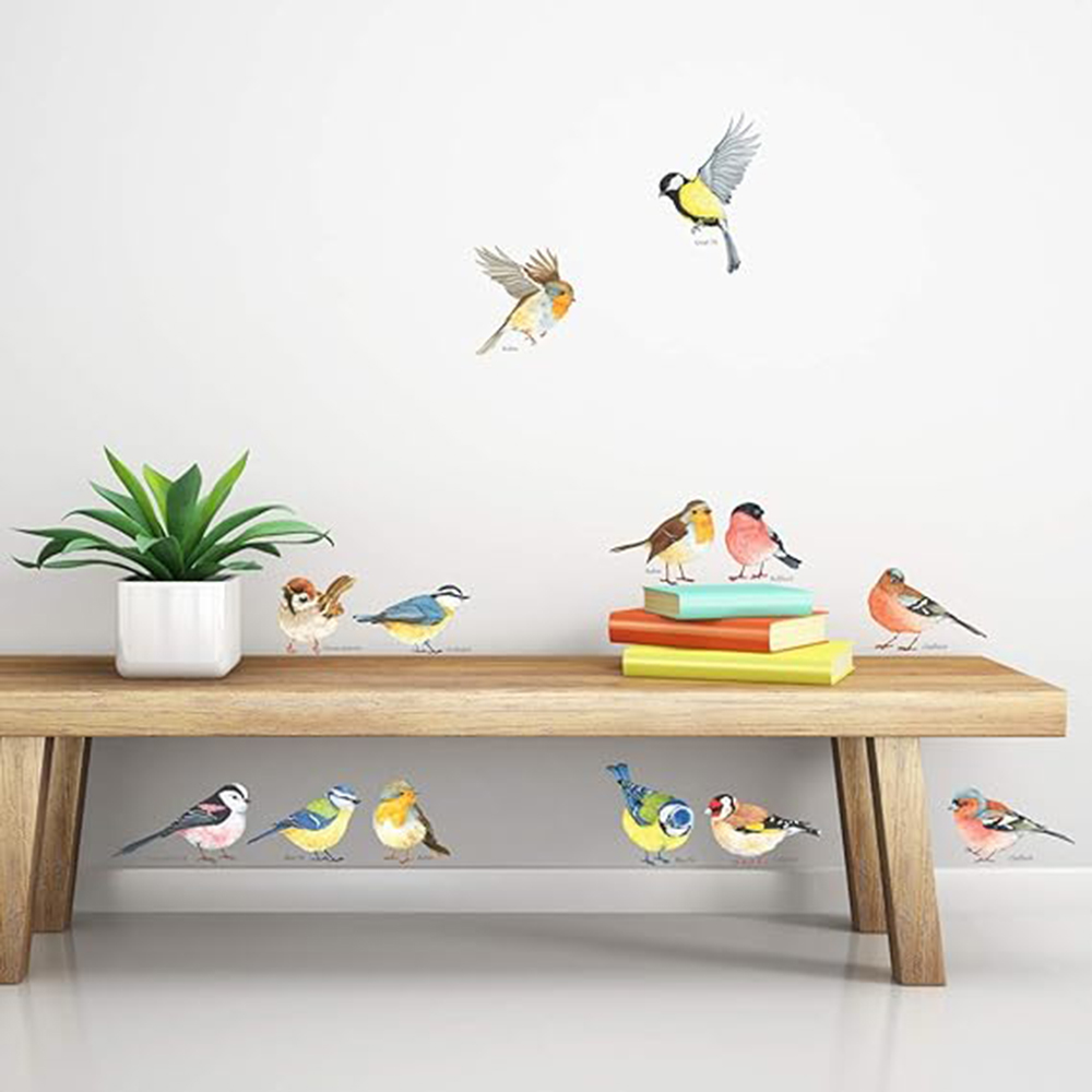 Baby Nursery Set Furniture - 13 個小鳥ウォールステッカーベビー保育園キッズルーム鳥の枝動物壁デカールリビングルームの寝室の家の装飾