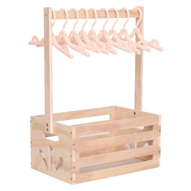 Baby Nursery Closet - ABFU-木製ベビーシャワーギフトバスケット（ハンドル付き）、ベビー収納ナーサリークローゼットクレートハンパー、ベビーシャワーデコレーションハンガー