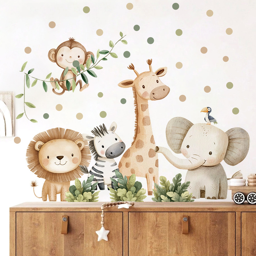 自由奔放に生きる森の動物ウォールステッカーキッズルーム用男の - Baby Nursery Set Furniture のレビューと価格
