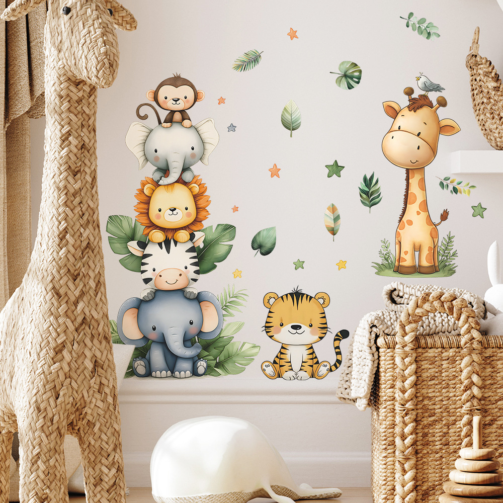 自由奔放に生きる森の動物ウォールステッカーキッズルーム用男の - Baby Nursery Set Furniture のレビューと価格