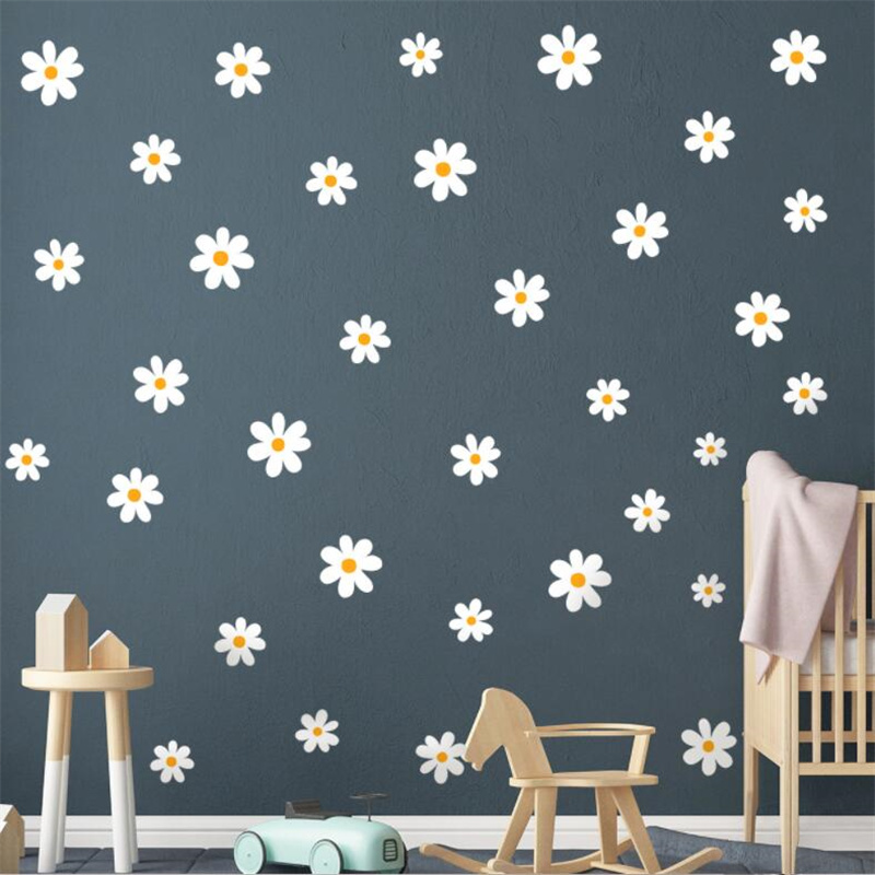 花柄デイジーフラワーウォールステッカー 30x60cm 装飾 - Baby Nursery Plants のレビューと価格