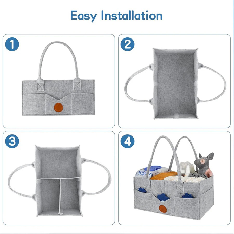 子供用フェルトおむつ収納袋ベビー雑貨おもちゃおむつ大容量フェ - Baby Nursery Organizer のレビューと価格