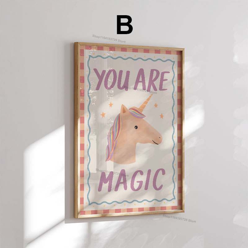 タイガーユニコーンフラワーレインボーギターマジック保育園壁ア - Baby Unicorn Nursery のレビューと価格