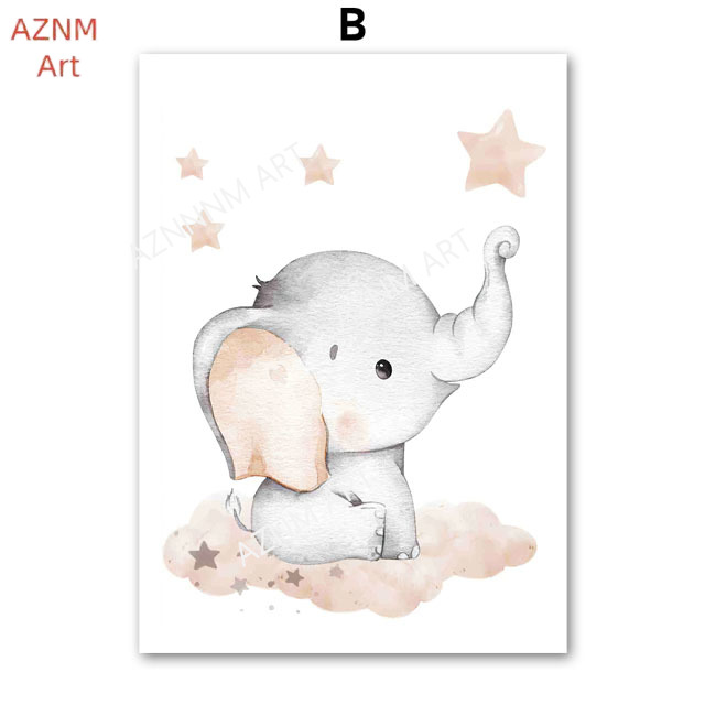 象バルーン虹月星雲スイングベビーキッズポスター壁アート保育園 - Baby Nursery Home のレビューと価格