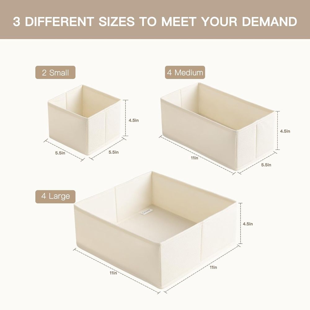 ベビー服、下着、靴下用の10個入り引き出しオーガナイザー - - Baby Nursery Closet のレビューと価格