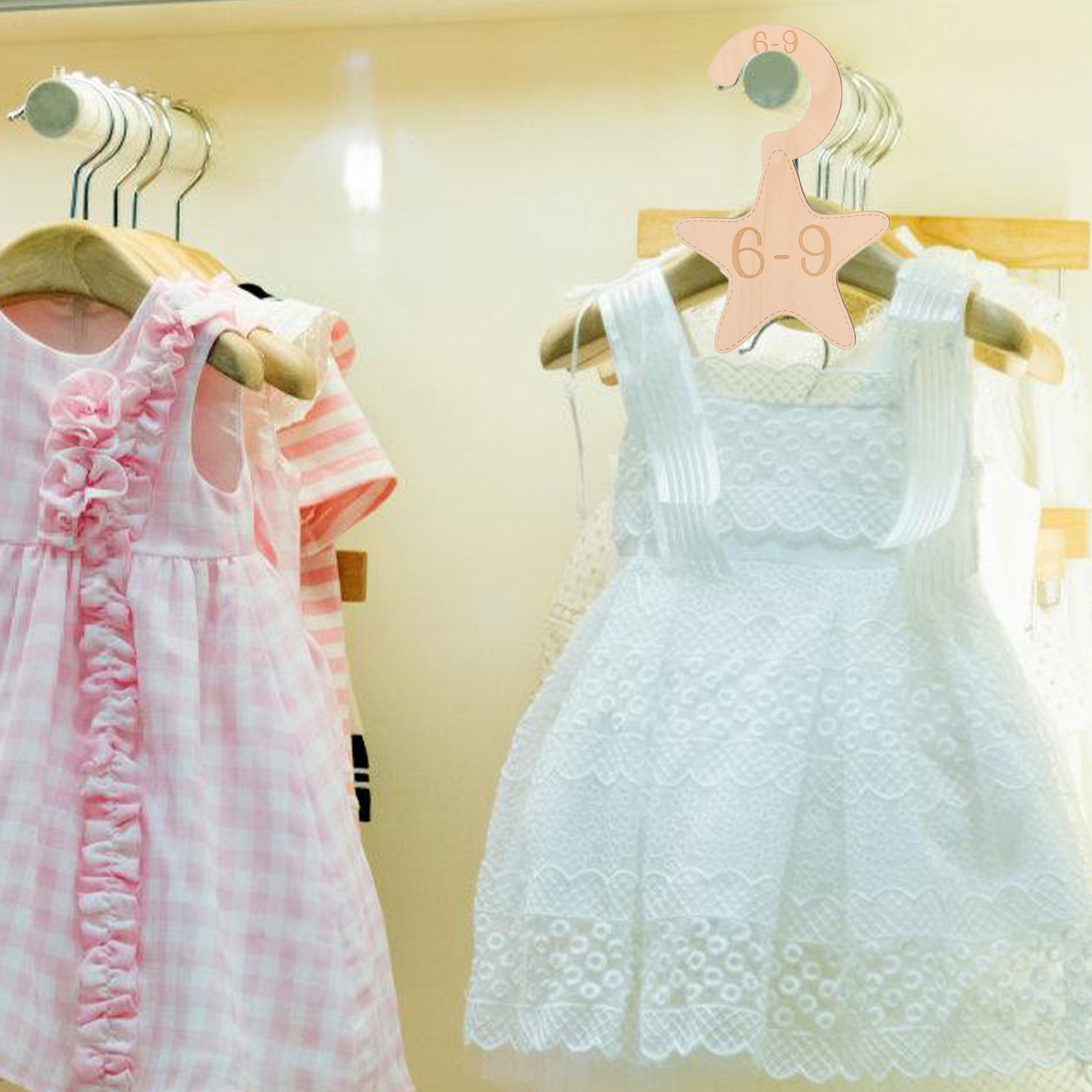 7個入りベビー服クローゼット仕切り木製サイズディバイダー、子 - Baby Nursery Organizer のレビューと価格