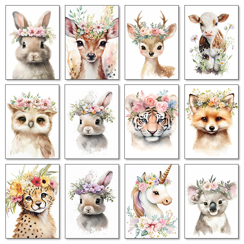 赤ちゃんのクマ、ウサギ、鹿、アライグマ、フクロウ、ユニコーン - Baby Unicorn Nursery のレビューと価格