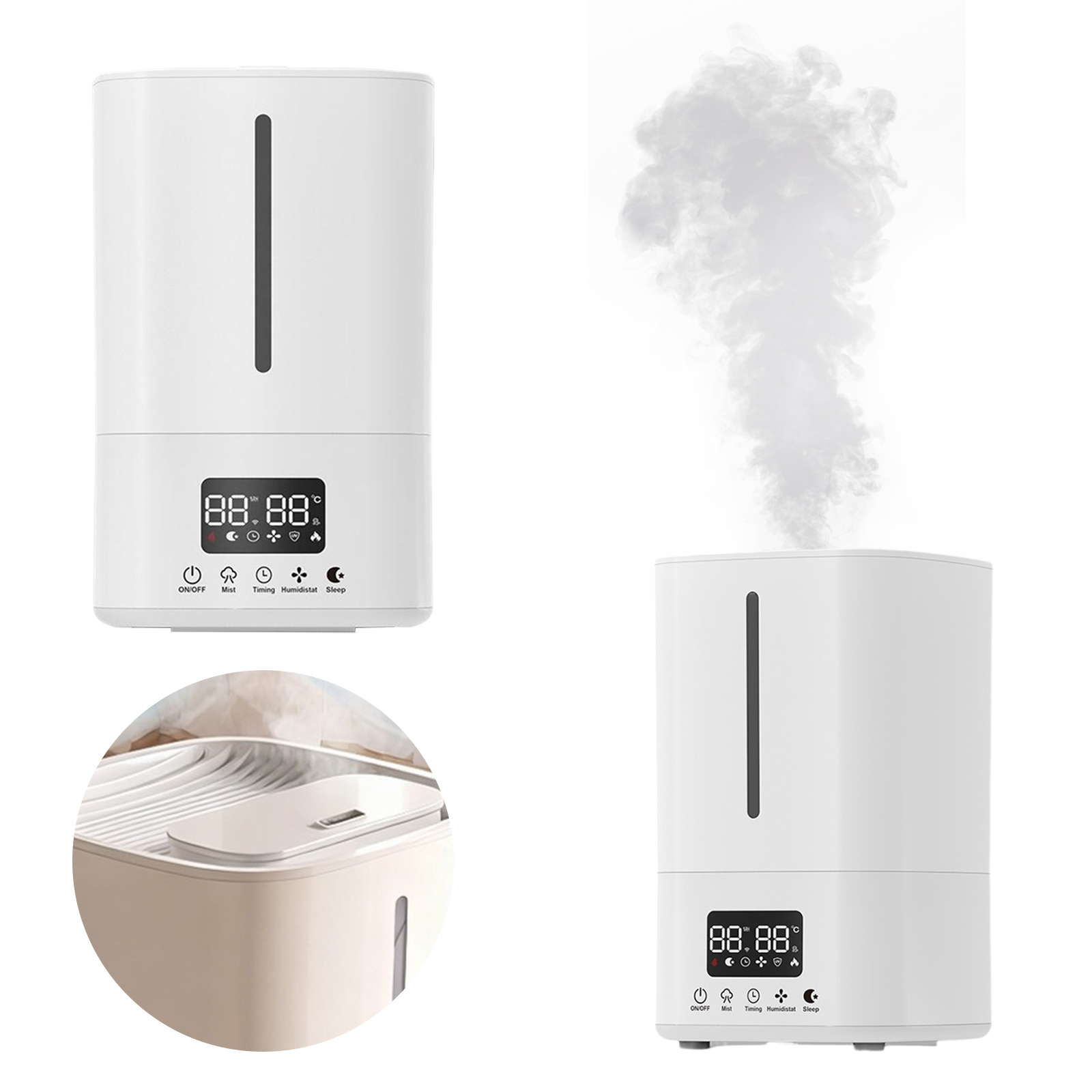 5Lスマート加湿器（空気清浄機付き）クールミスト加湿器、上部 - Baby Nursery Air Purifier のレビューと価格