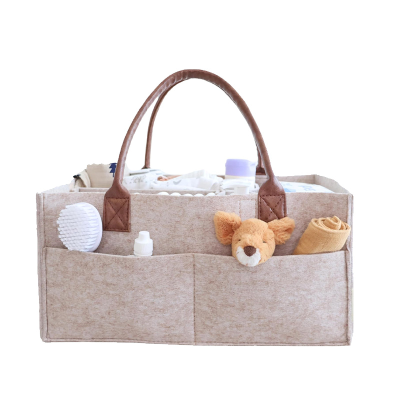 ベビーフェルト収納バスケット、幼児用おむつバッグ、ハンドル付 - Baby Nursery Organizer のレビューと価格