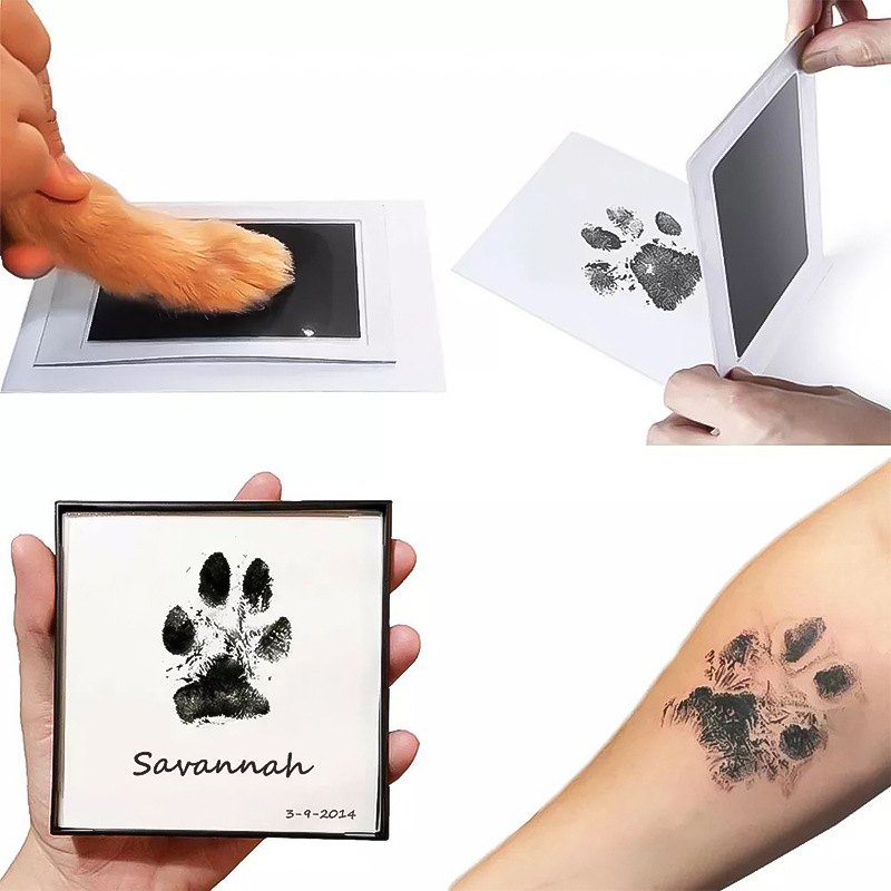 猫犬の足跡インクキットパッド安全な非毒性赤ちゃんの足跡新生児 - Footprint Ink Kit のレビューと価格