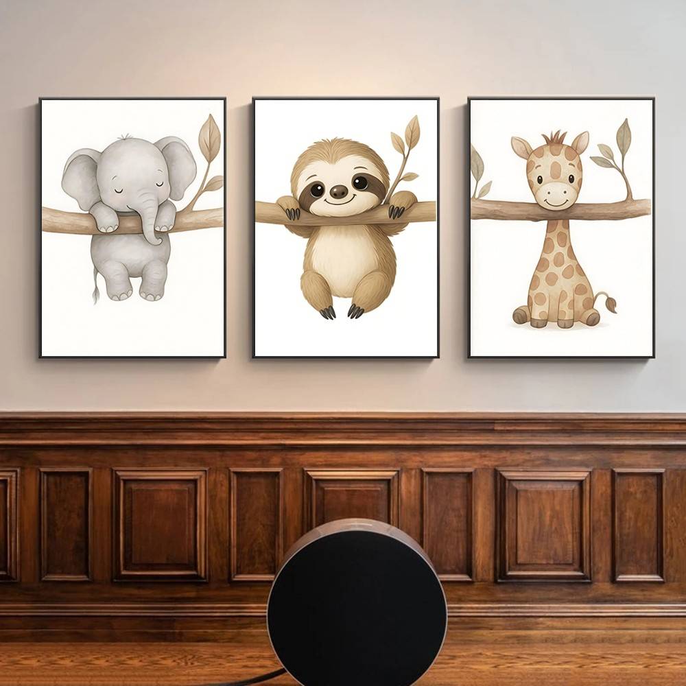 ニュートラルなボヘミアンサファリの赤ちゃん動物ウォールアート - Baby Nursery Gender Neutral のレビューと価格