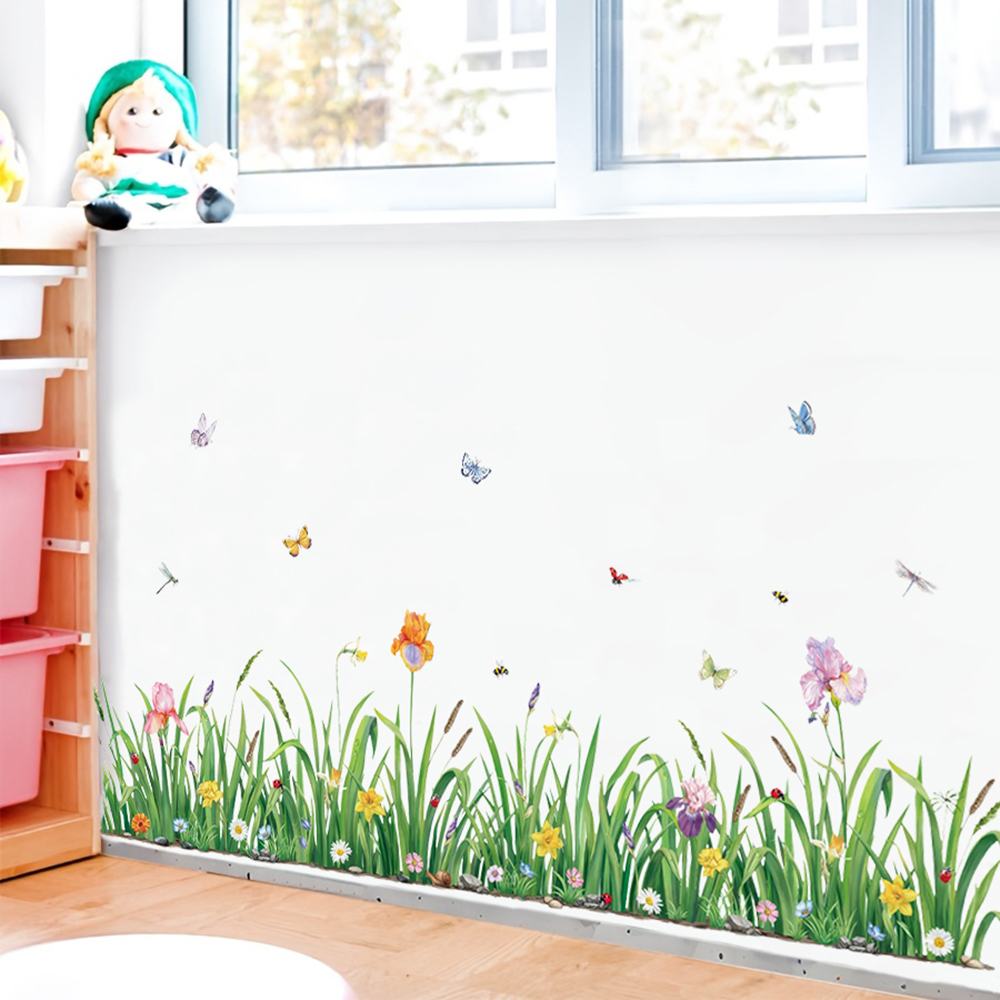 緑の草の花ボラデールウォールステッカーベビーナーサリーキッズ - Baby Nursery Plants のレビューと価格