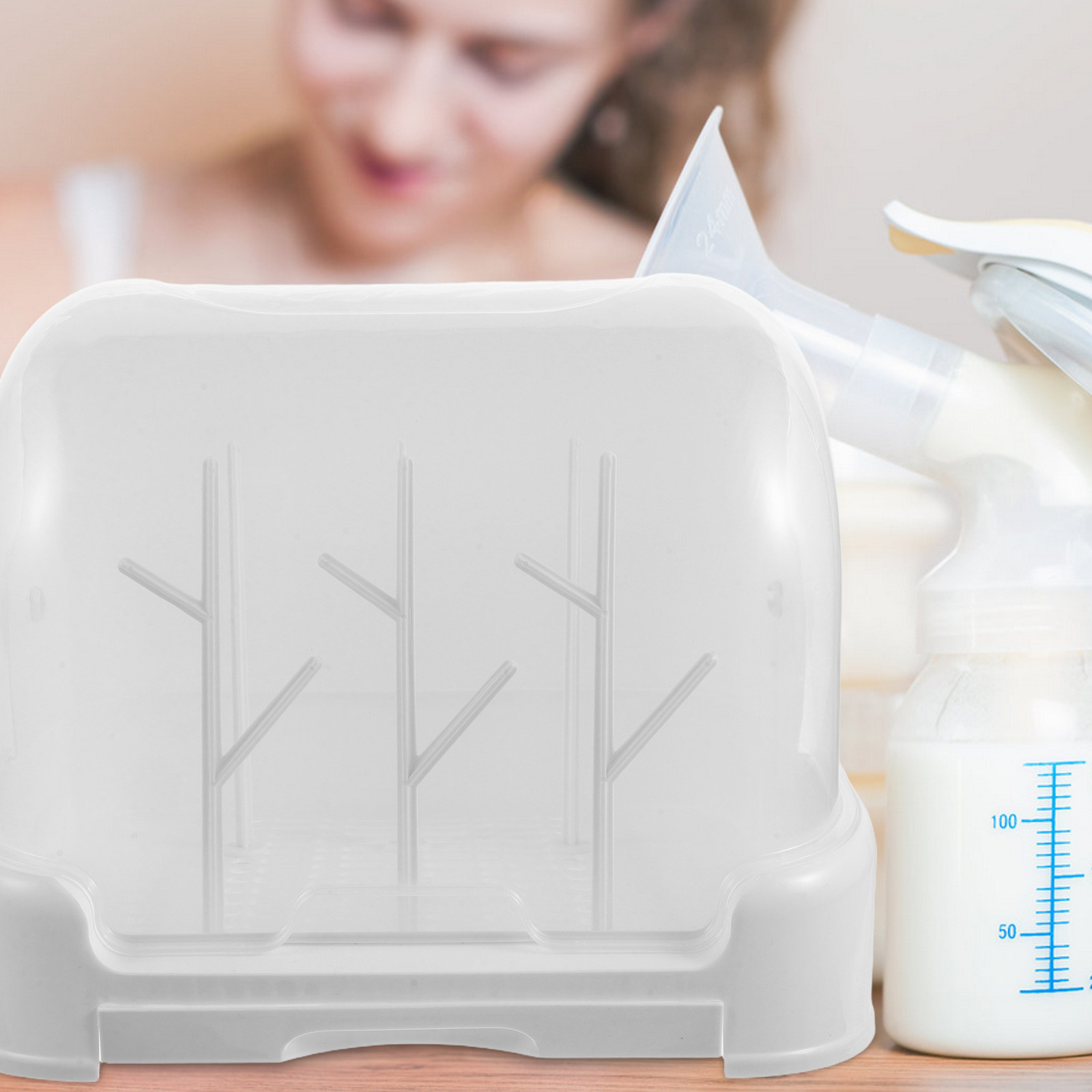 1セット ベビーボトル乾燥ラック カバー付き 防塵収納オーガ - Baby Nursery Organizer のレビューと価格