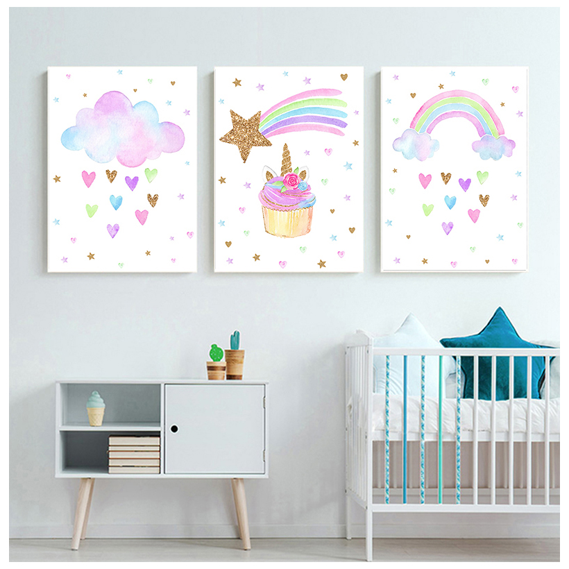 子供のためのユニコーンの壁の芸術,子供部屋の装飾,素敵なキャ - Baby Unicorn Nursery のレビューと価格