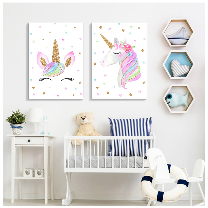 子供のためのユニコーンの壁の芸術,子供部屋の装飾,素敵なキャ - Baby Unicorn Nursery のレビューと価格