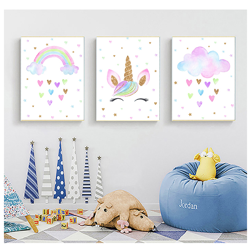 子供のためのユニコーンの壁の芸術,子供部屋の装飾,素敵なキャ - Baby Unicorn Nursery のレビューと価格