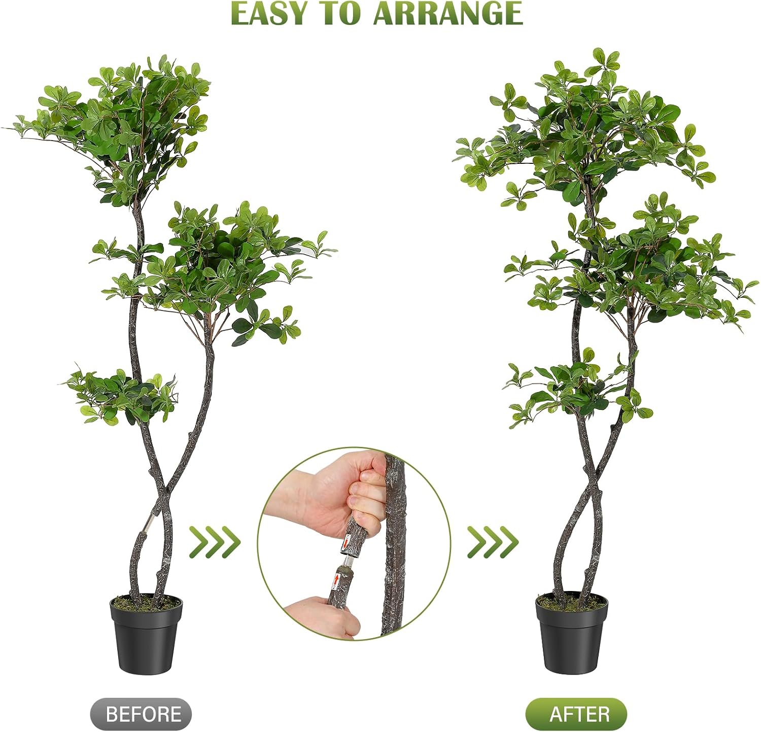 人工観葉植物（室内用）、高さ5～6フィートのフェイクブラック - Baby Nursery Plants のレビューと価格