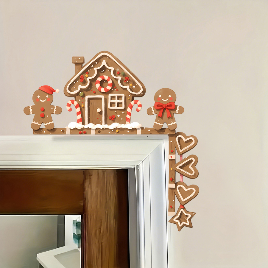ジンジャーブレッドハウス & 男クリスマスウォールステッカー - Baby Nursery Stickers のレビューと価格