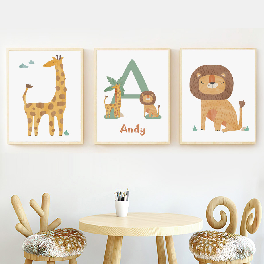 ジャングルキリンライオンヒョウアルファベットウォールアートキ - Baby Nursery Jungle のレビューと価格