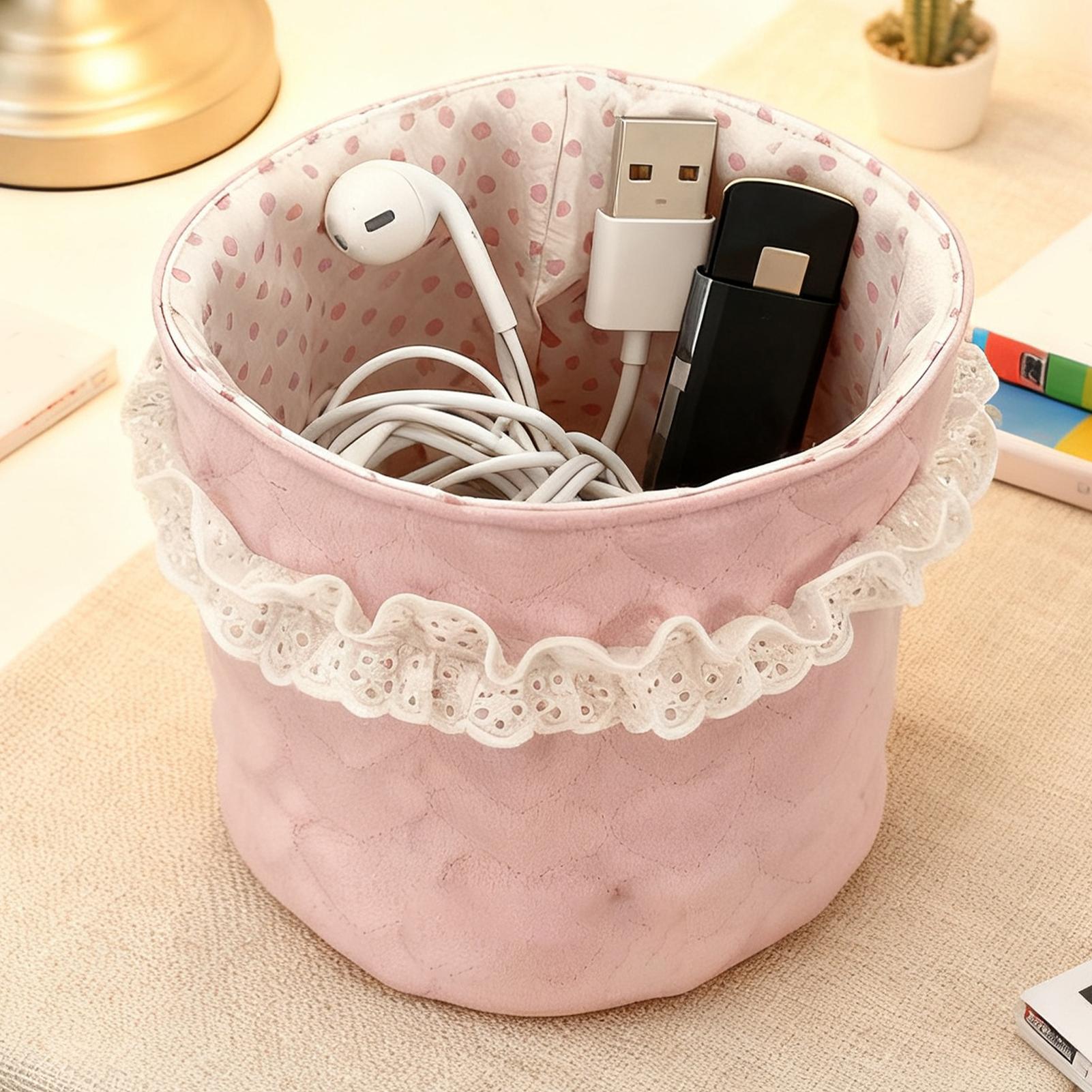 整理整頓用バスケット、美しいレースデザインの収納容器、クロー - Baby Nursery Closet のレビューと価格