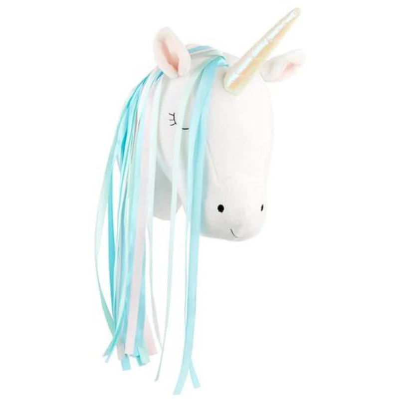 ユニコーンのぬいぐるみ動物の頭の壁掛け飾り 北欧スタイル ベ - Baby Unicorn Nursery のレビューと価格