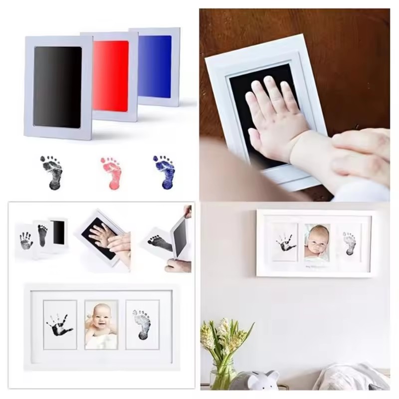 赤ちゃんの手形足形インクパッド 安全無毒 ノンタッチスキン  - Footprint Ink Kit のレビューと価格