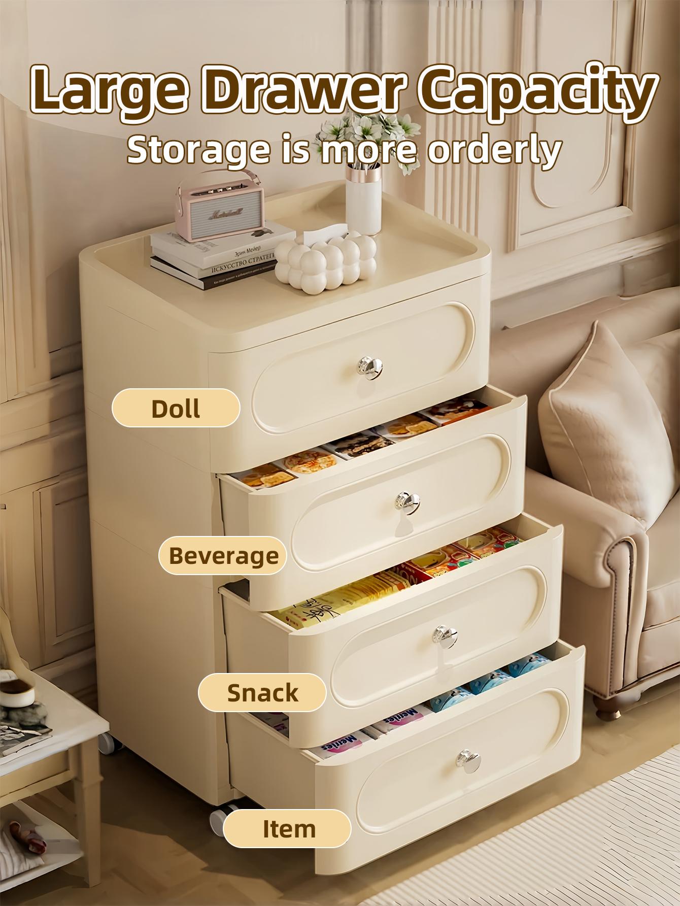 4段引き出し式長方形ローリング収納キャビネットラック - 耐 - Baby Nursery Organizer のレビューと価格