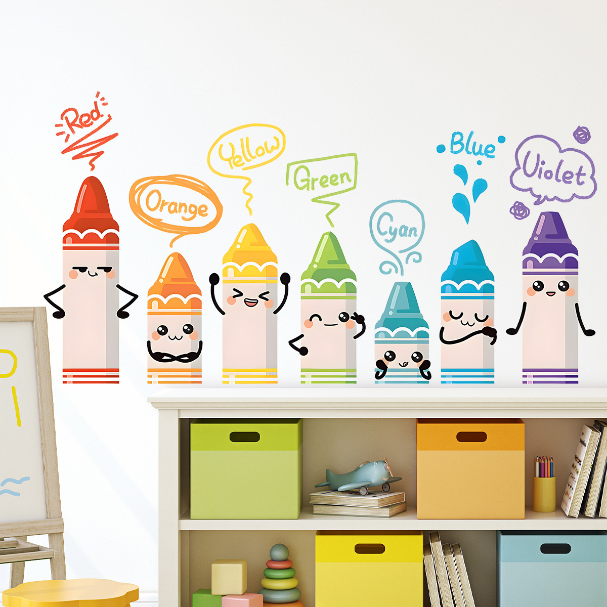 子供部屋用のクレヨンパターンのウォールステッカー,かわいいカ - Baby Nursery Set Furniture のレビューと価格