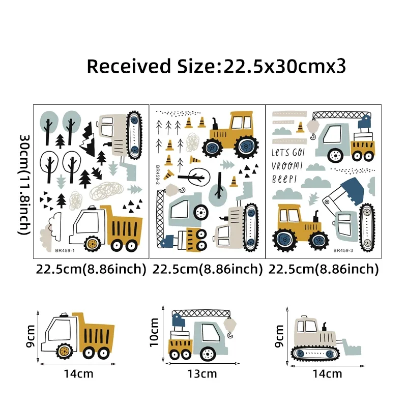 手描きのかわいい車貨物トラックの壁のステッカーキッズルーム車 - Baby Nursery Stickers のレビューと価格