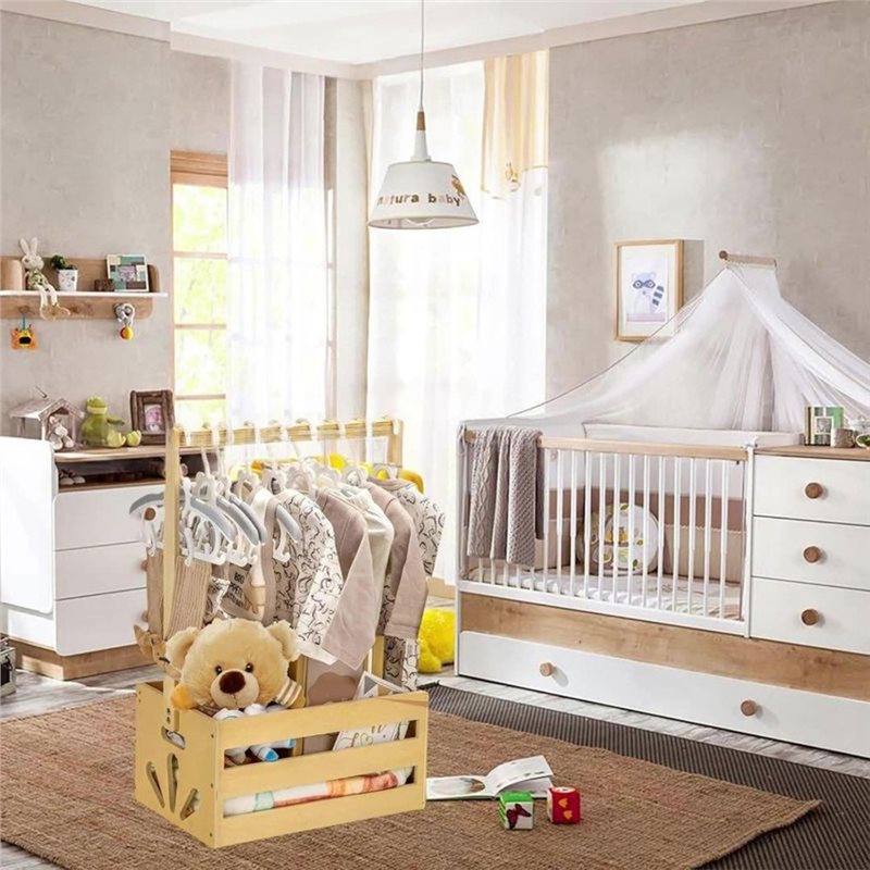 木製ベビーシャワーギフトバスケット（ハンドル付き）、ベビー収 - Baby Nursery Closet のレビューと価格