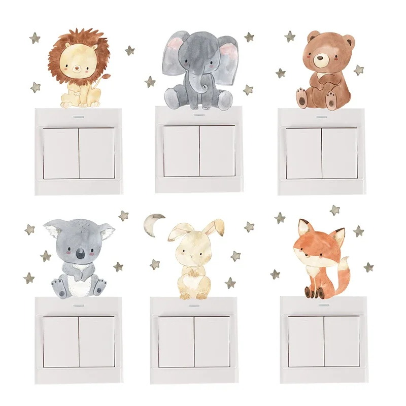 1/2/4/6 セット漫画動物ウォールステッカー子供部屋用ベ - Baby Nursery Stickers のレビューと価格