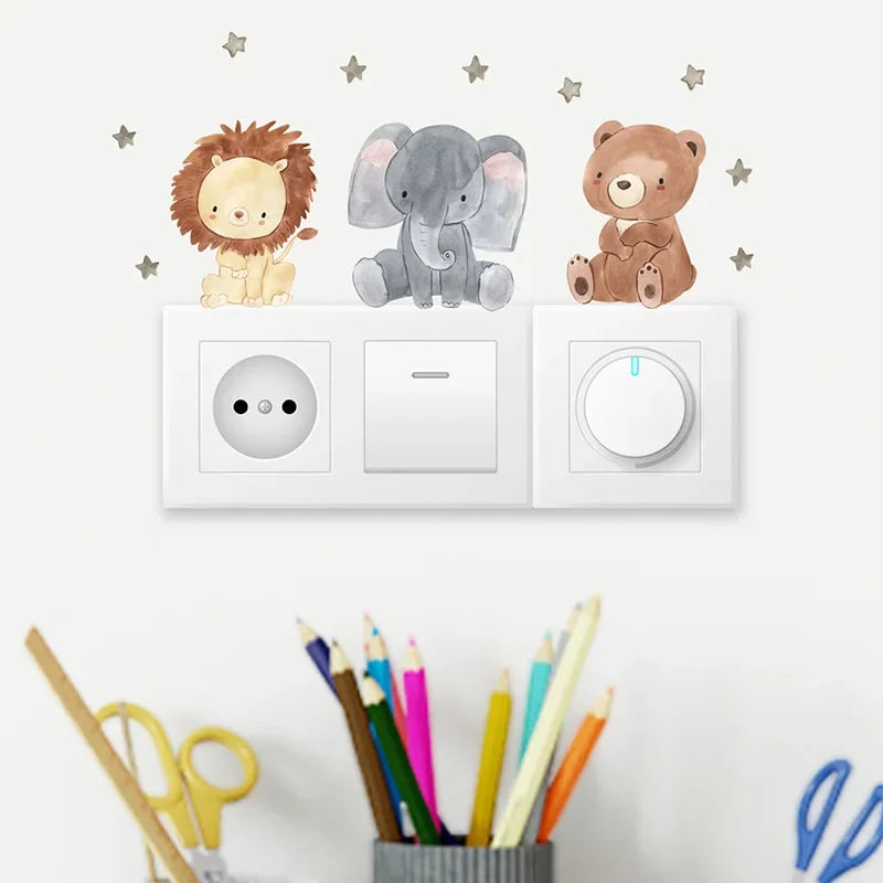 1/2/4/6 セット漫画動物ウォールステッカー子供部屋用ベ - Baby Nursery Stickers のレビューと価格