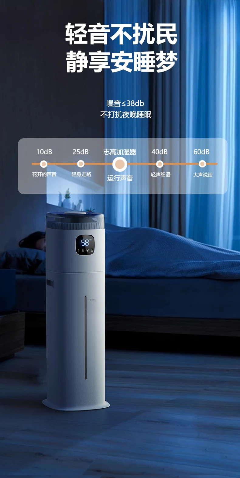 220V Chigo 床置き加湿器 スマートホーム 静音 大 - Baby Nursery Air Purifier のレビューと価格