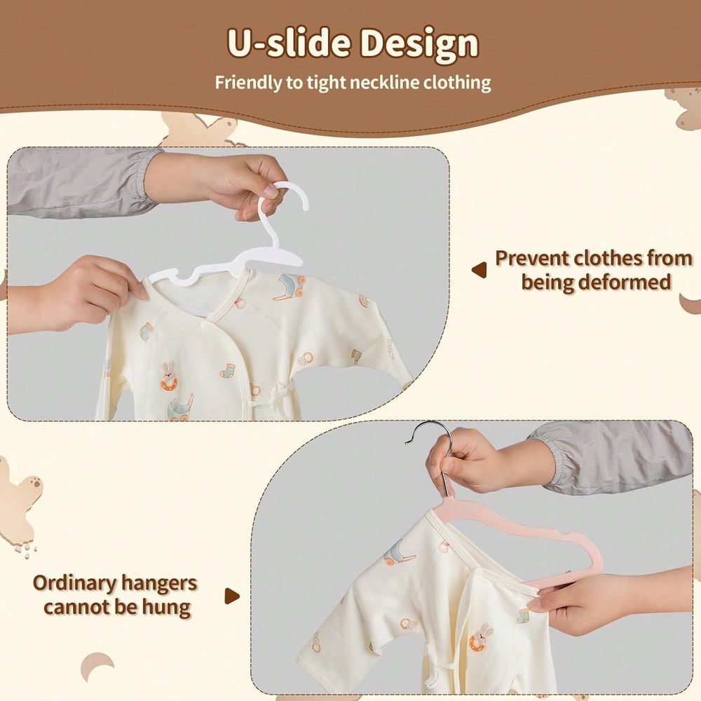 70 100パック キッズハンガー プラスチック製ベビーハン - Baby Nursery Closet のレビューと価格