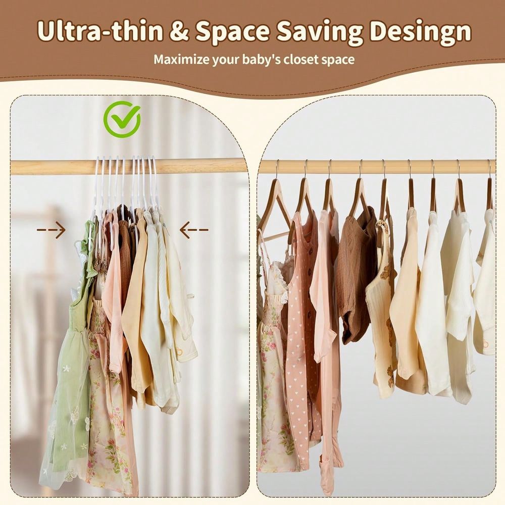70 100パック キッズハンガー プラスチック製ベビーハン - Baby Nursery Closet のレビューと価格