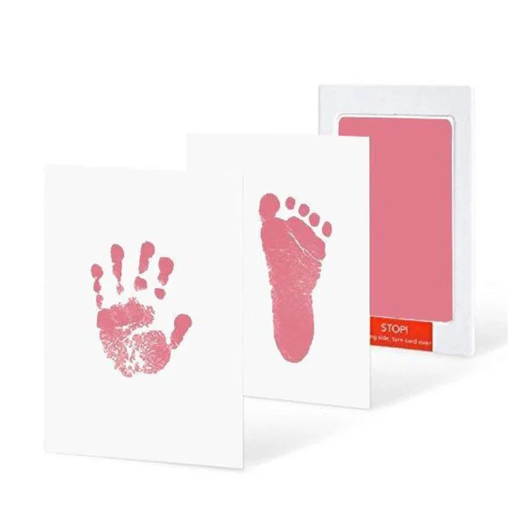 安全な非毒性赤ちゃんの足跡手形ノータッチスキンインクレスイン - Footprint Ink Kit のレビューと価格